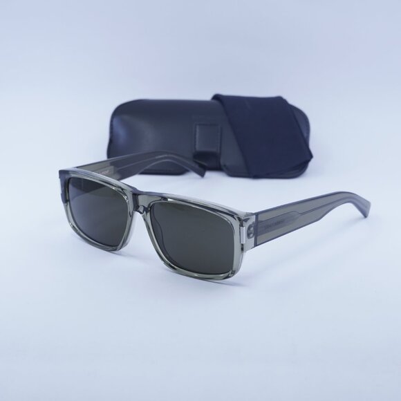 Saint Laurent SL689 004 Sunglasses Brown Rectangle Frame, Grey Lenses - Picture 10 of 10